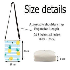 ENSIANTH Pineapple Gifts Pineapple Crossbody Bag for Women Pineapple Lover Gift Pineapple Cross Body Purse with Shoulder Strap (Pineapple C)