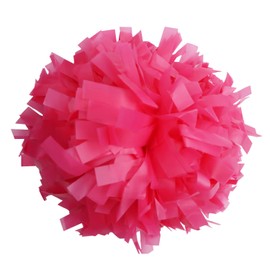GUIFIER 1 Pair Cheerleader Pom Poms 6 Inch Plastic Cheerleading Pom Pom with Baton Handle, Cheerleading Poms, Cheer Pom Poms Pompoms for Cheerleading Girls Kids Sports Game (Hot Pink)