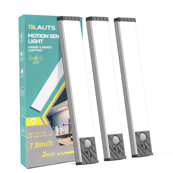 Under Cabinet Lighting, Equipped with Motion Sensor, Rechargeable Battery Operated，3-Level