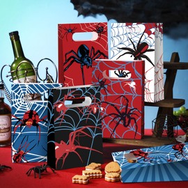 Maitys 24 Pcs Spider Party Favors Bags Spider Goodie Candy Cookie Paper Gift Bags for Birthday Baby Shower Party Decorations