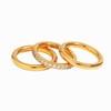 Degolso 18K Gold Plated Stackable Rings for Women – 3