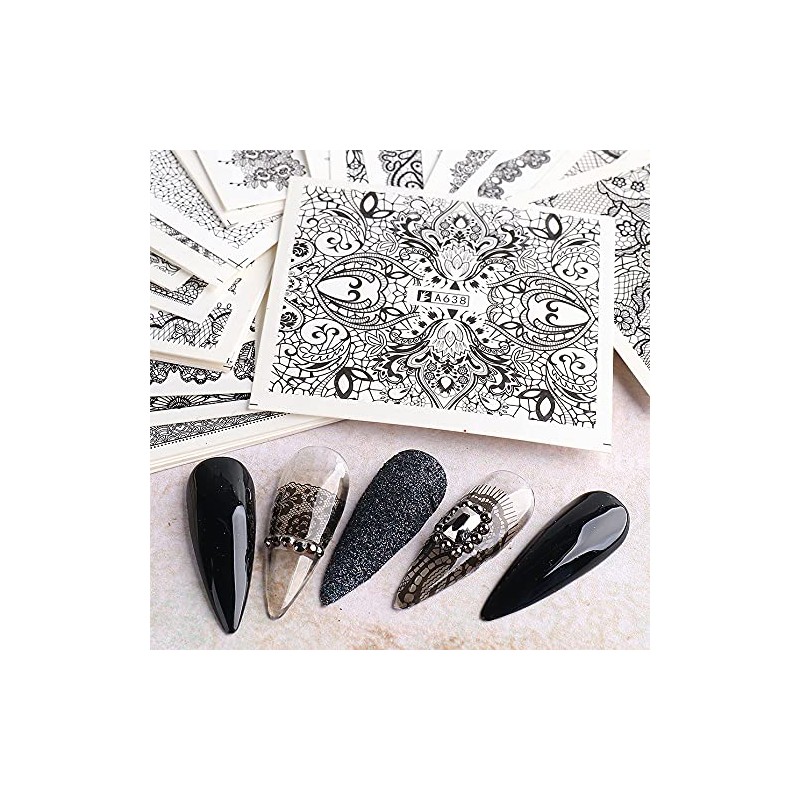 40pcs/set Lace Flower Flower Nail Seal Water Nail Seal Gel