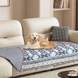 100% Manta Impermeable de Doble Cara para Perro, Manta Bohemia para Cama de Perro, Protector de Muebles de sofá para Cachorros, Gatos y niños, Lavable y Reversible