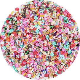 200g Tiny Fruit Slices Charms Cute Set for Resin Polymer Clay Slime Making 3D Fimo Fruits Sticker Bulk for DIY Crafts Nail Art Lip Gloss Supplies Cellphone Decoration Accessories (Lollipop)