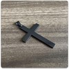 PEAS Fashion Jewelry Stainless Steel Cross Pendant Necklace(Black)