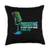 Radio Podcaster Podcast Microphone Throw Pillow