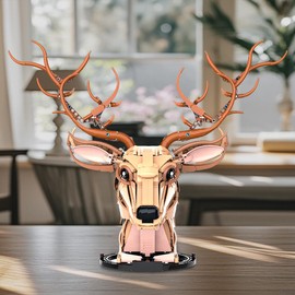 DAHONPA Deer Head Series Animal Building Blocks Set（1070 PCS） Wall Art Creative Decoration Gift, Animals Set for Adults and Kids, Room Desk Decor or Wall Hanging