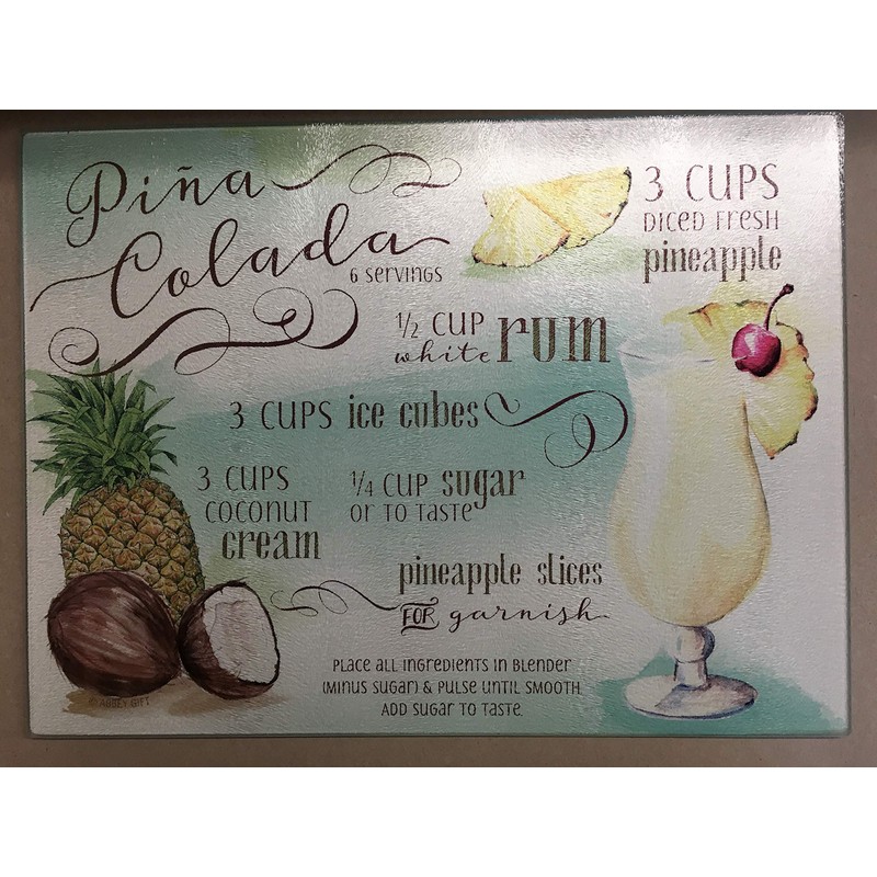 PINA COLADA RECIPE CUTTING BOARD