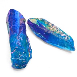 Crystals, Rocks, Jade, Crystals and Healing Stones, Witchcraft Supplies, Healing Crystals, Stones, Healing Stones, Rock Collection, Agate, Raw Stones (Amethyst-Aqua Aura Quartz, 2 Pcs)