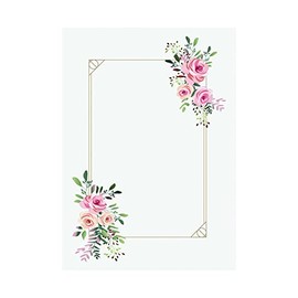 LUXPaper Invitations | 5" x 7" | Floral Pink | 100lb. Cover | 25 Qty