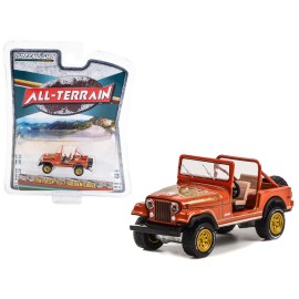 DCD 1981 Jeep CJ-7 Golden Eagle Russet Brown Metallic with Graphics "All Terrain" Series 13 1/64 Diecast Model Car by Greenlight