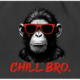 Shirtracer - Gym Bag Backpack - Bags - Chill Bro Cool Monkey Gift Statement Funny I Cool Gifts Young Men I Gamer Sayings Teenager Gift Gamer I Cool Sayings Gambling, 01 black, Unit size