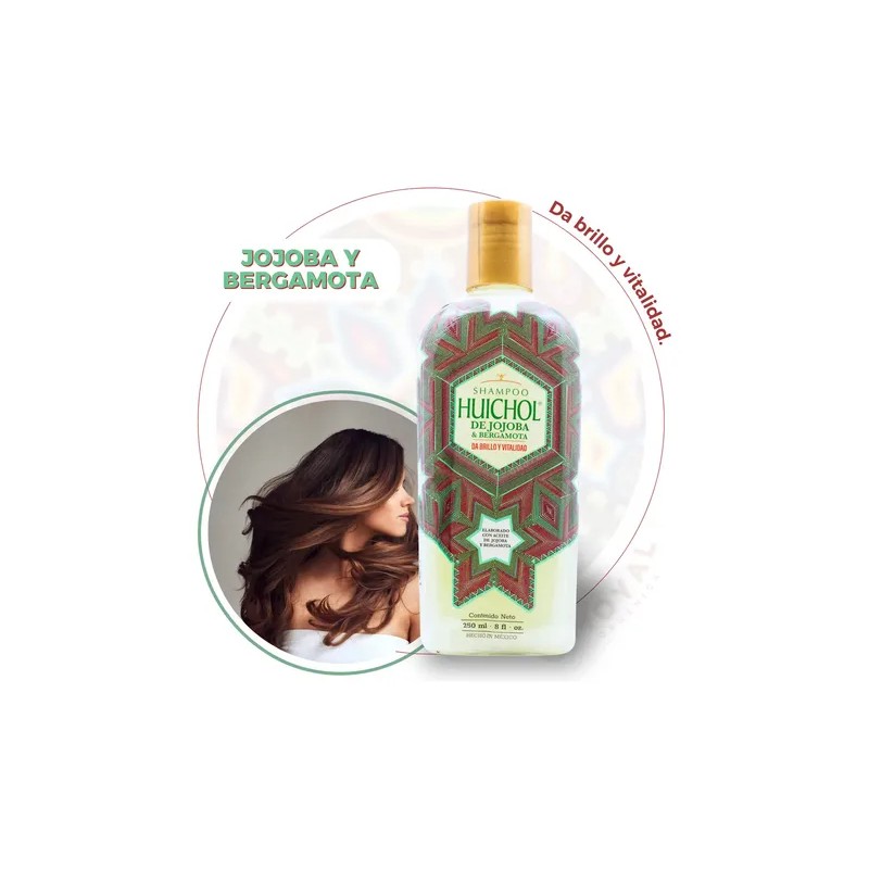Shampoo Huichol De Jojoba Con Bergamota Brillo 250 Ml