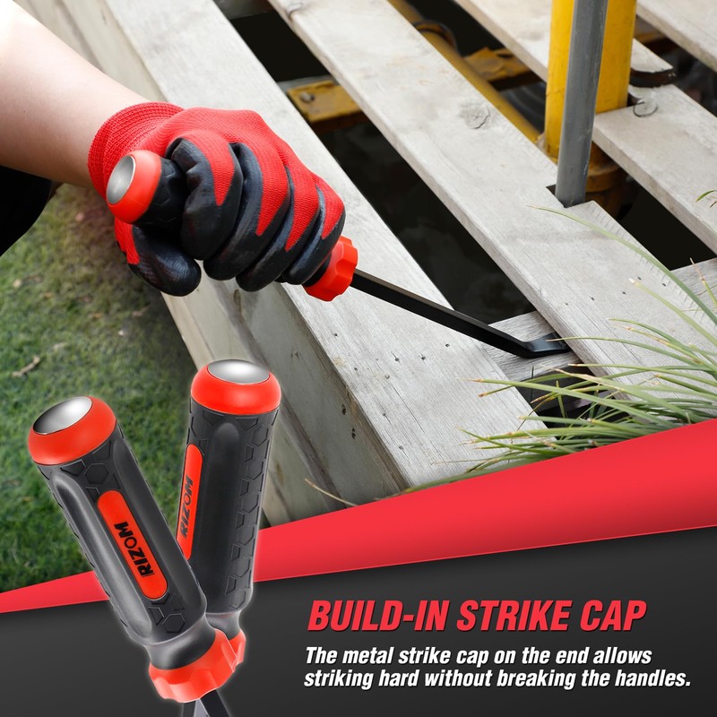 Rizom Pry Bar Set, 3-Piece Pry Bar with Strike Cap