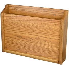 Wooden Mallet Privacy Chart Holder, HIPAA Compliant, Letter Size, Medium Oak