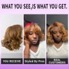 LDJOY Honey Blonde Synthetic Lace Front Wig 10 Inch Body