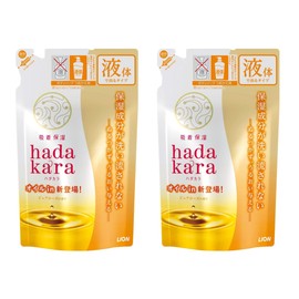 [Set of 2] hadakara Body Soap, Oil-in-Type, Pure Rose Scent, Refill 11.6 fl oz (340 ml)