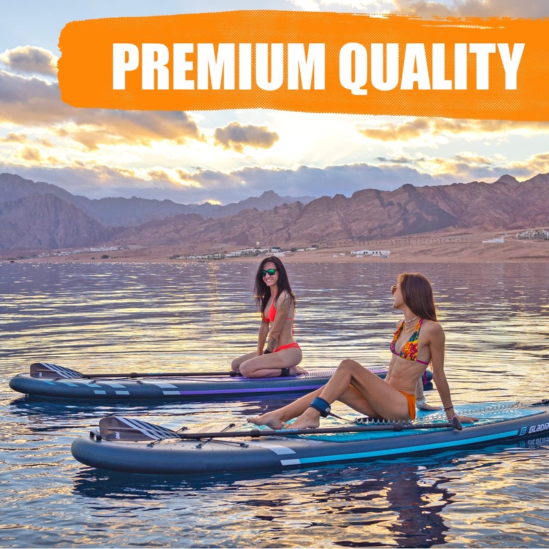 Gladiator SUP Leash Origin/Pro, Stand-Up Paddling Lead, Sturdy Metal Joints,