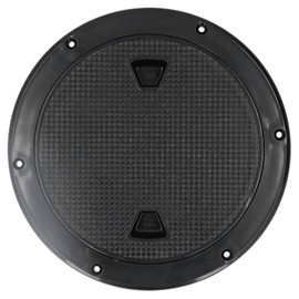 Deck Plate Hatch Cover, 8in Round Deck Plate -Resistant Black Inspection Hatch Cover for Marine Boat RV