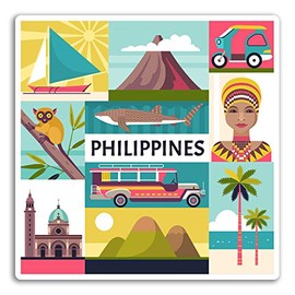 2 x 10cm Philippines Vinyl Stickers - Sticker Laptop Luggage Travel #19305 (10cm Wide)