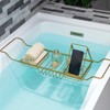 WOODBRIDGE Stainless Steel Extendable Bathtub Caddy Tray in Brushed Gold