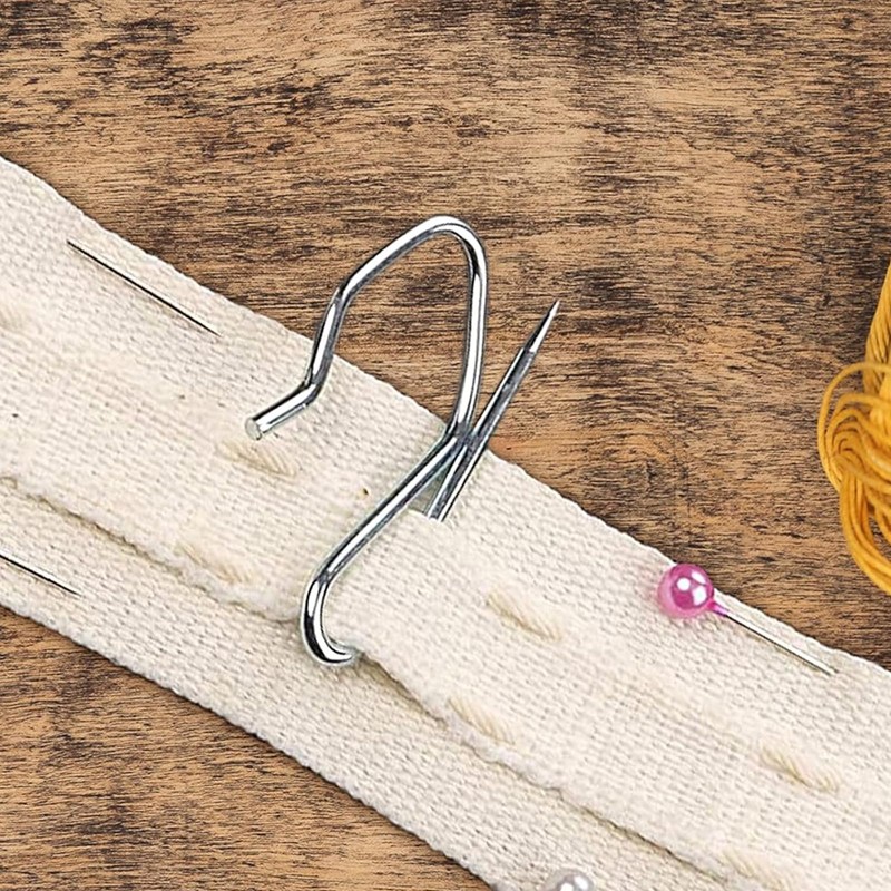 Heavy Duty Zinc Metal Drapery Pin Hooks Pack of 100