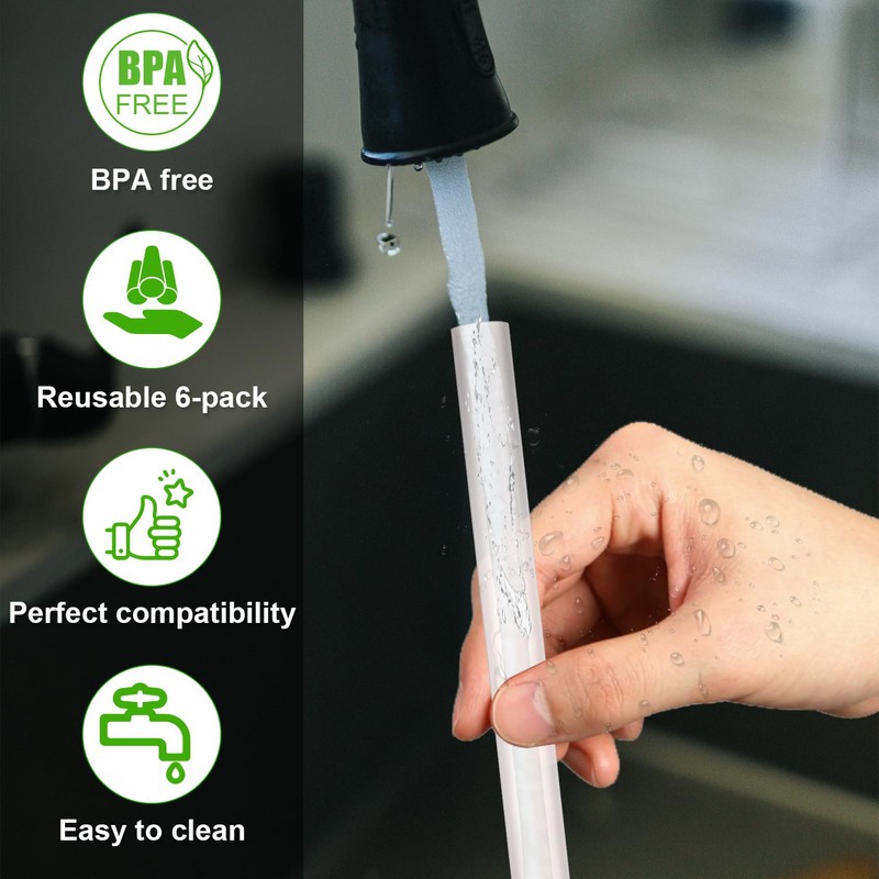 6pcs Replacement Straws for Zak Designs Kelso 15 oz, with