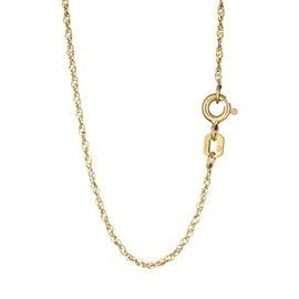 NKlaus 3665 Singapore Chain 333 Yellow Gold 8 Carat Elegant Necklace Filigree Width 1.1 mm Necklace 1.37 g Feather Light, Yellow Gold