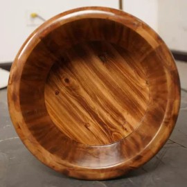 편백나무 족욕기 발샤워 바스켓 족욕통 대야 발찜질기 [21 양손잡이 뚜껑 포함] Cypress Foot Spa Basin with Lid [Includes 2 Handles]