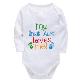 My Great Aunt Loves Me New Born Baby Girls Outfit Long Sleeve Baby Boy Hospital Outfit Newborn White 0-3 Months Baby Boy Out