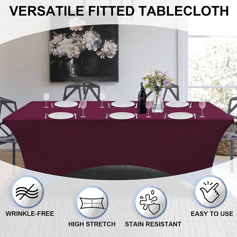 Newthinking 6FT Stretch Tablecloth for Craft, Spandex Stretch Table Cloth,