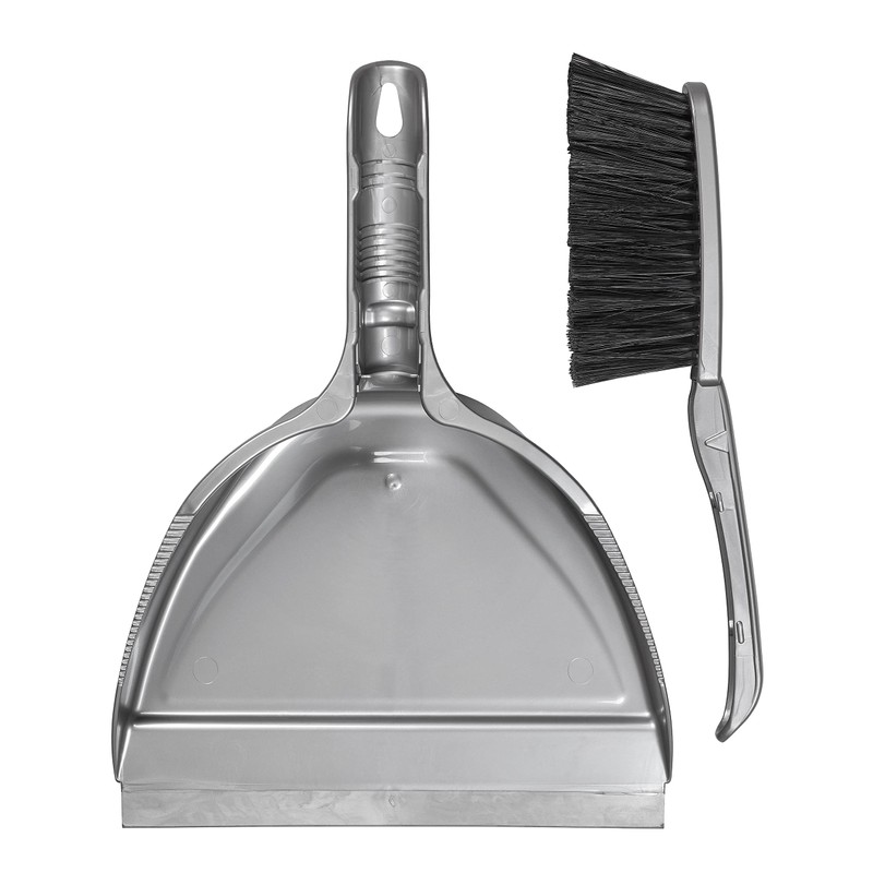 Elliott Dustpan and Brush Set, Durable Plastic Pan with Rubber