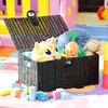 ARPAN Medium Resin Woven Storage Basket Box With Lid &
