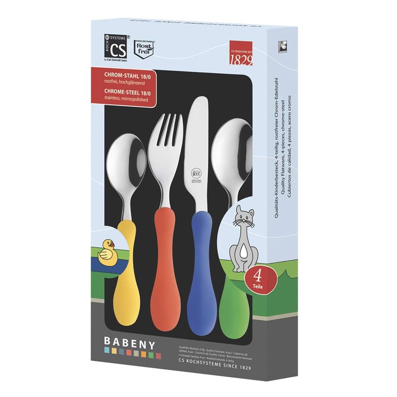 Cs 4-Piece Coloured/ Stainless Steel Childs Cutlery Set