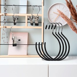 8PCS Scarf Ring Hanger Belt Rack, 4 Belt Rings Tie Holder 4 Hanging Hook Single Coat Non-Slip Ties Hanging Hook S-Shaped Metal Round Hanger for Wardrobe Ties Scarves Belts Jewelry Handbags