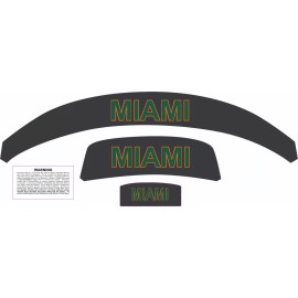 Miami Black Green/Orange Full Size Football Helmet Bumpers