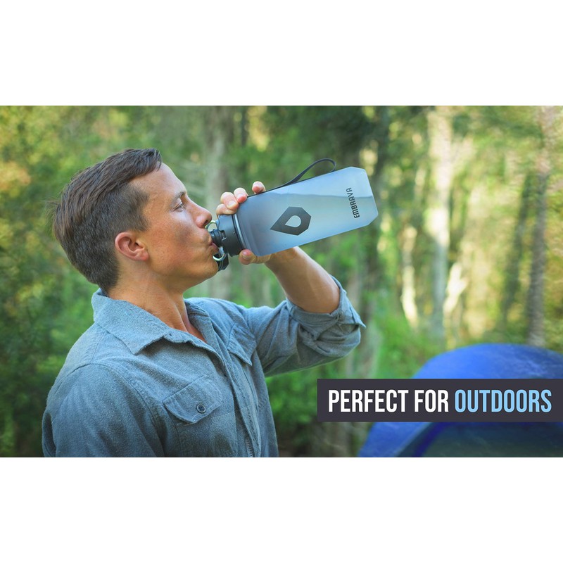 Embrava - Botella de agua de 40 onzas, grande con