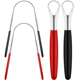 Tongue Scraper Set, 4 Counts/set Tongue Cleaner, Oral Tongue Brush, Bad Breath Cleaning Tongue Brush, Dental Care Tool for Men & Women