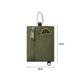 Hsthe Sea 2PCS Outdoor EDC Molle Pouch Wallet,Mini Portable Key Card Case EDC Pouch Bag Coin Purse Hiking Waist Packs With Carabiner