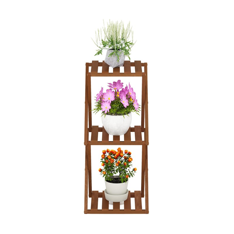Furinno Tioman Outdoor Toolless Multipurpose Folding Display Shelf, Plant Stand,