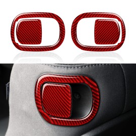 BRMYL Car Seat Adjustment Button Trim Decals for 2015-2023 Dodge Challenger Accessories Carbon Fiber Stickers