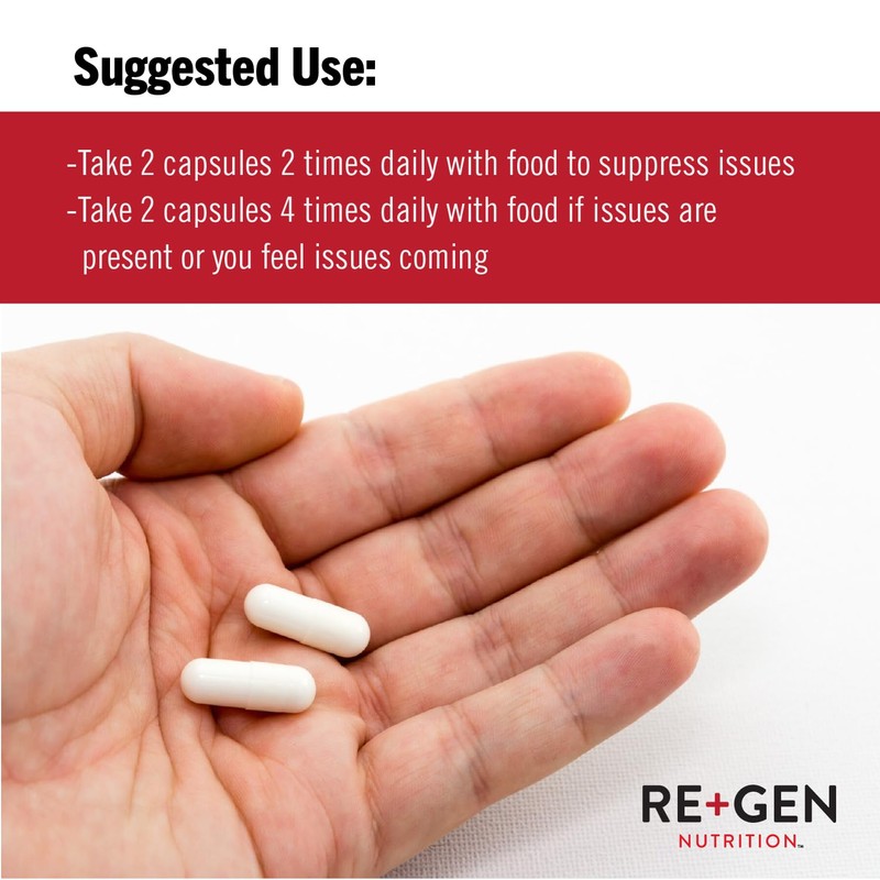 Re+Gen Nutrition H Rescue Immune Support Supplement for Adults, Capsules