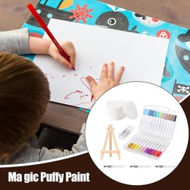 Puffy Paint Pens | Puffy Paint for Fabric - Art Supplies 3D Painting Canvas Sponge for Home Outdoor Festive Demonstrations Window Travel Adults School Family Kids