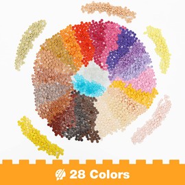 Etarnfly 2800PCS Pixel Bricks, 1X1 Round Plates - 28 Colors Building Blocks Parts and Pieces - Transparent Pixel Arts Dots Bulk Studs Accessories Kit Compatible with Major Brand 98138, Multicolored 1