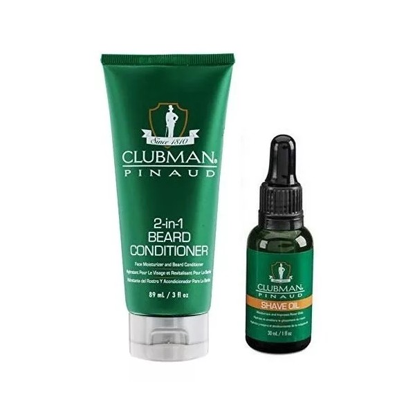 Clubman Pinaud 2 Pack Shave Oil & 2-in-1 Beard Conditioner