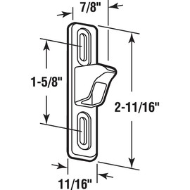 Prime-Line E 2040 Chrome Plated Diecast, Sliding Door Keeper (Single Pack)