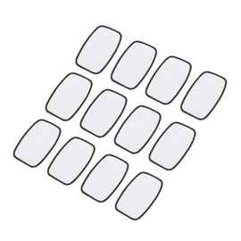 sourcing map 16pcs Sublimation Patch Blank, 10x6cm/3.94x2.36 inch Fabric Iron-on Blank Heat Transfer Repair Patch for DIY Crafts Caps Clothes, White with black border