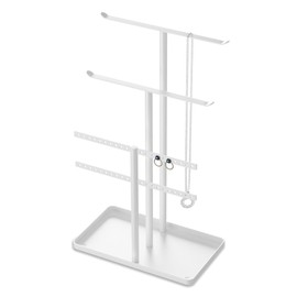 pickpiff Jewellery Stand, 32cm Tall Sturdy Metal, Jewellery Organiser for Necklace, Earring, Bracelet, Key, Aesthetic Room Decor, Holder For Hanging, Display And Storage, White