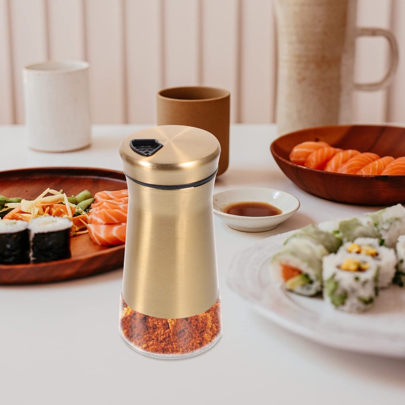 Ciieeo 2Pcs Seasoning Shaker Visible Condiment Bottles for Salt Pepper