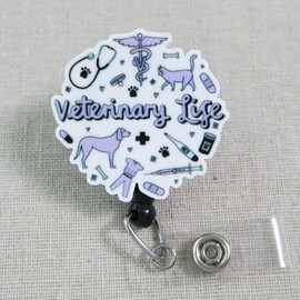 Veterinary Life Badge Reel, Cute Animal ID Holder, Vet Tech Badge Holder, Veterinarian Badge ID Holder, Veterinary Humor Badge Reel, Animal Clinic Essentials, Vet Gifts